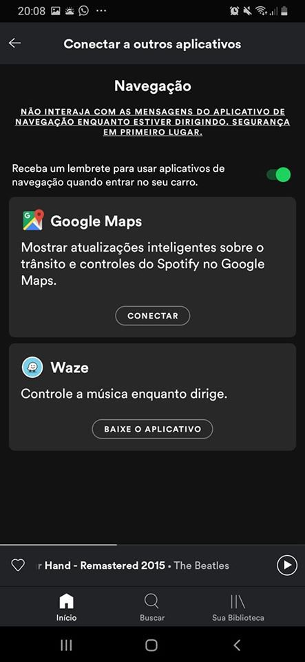 Controle o Spotify através de apps de navegação como o Waze (Captura de tela: Ariane Velasco)