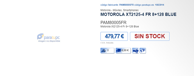 Página do Motorola Moto G100 em varejista espanhola (Imagem: Reprodução/ParatuPc.es)