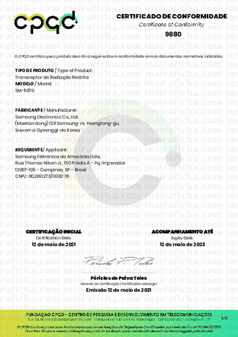 Samsung Galaxy Watch 4 e Active 4 Certificação Anatel 1