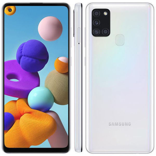 Smartphone Samsung Galaxy A21s Dual Chip Android 10 Tela 6.5" Octa-Core 64GB 4G Câmera Quádrupla 48MP+8MP+2MP+2MP - Branco [À VISTA]