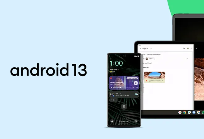 O Android 13, versão lançada em 2022, será o coração de smartphones, tablets e dobráveis do mundo inteiro (Imagem: Reprodução/Google)