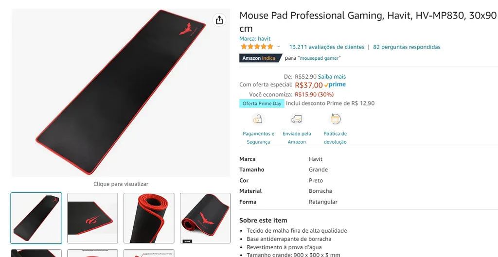 Mouse Pad Professional Gaming, Havit, HVMP830, 30x90 cm 93368