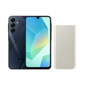 PARCELADO | Samsung Combo A16 5G 128GB - Azul Escuro + Bateria Carregador Portátil 2x USB-C, 10000mAh, Super Rápida 25W - Bege