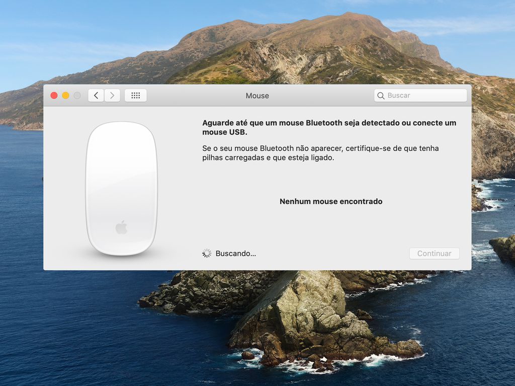 MacBook busca automaticamente por mouses disponíveis (Foto: Reprodução/André Magalhães)