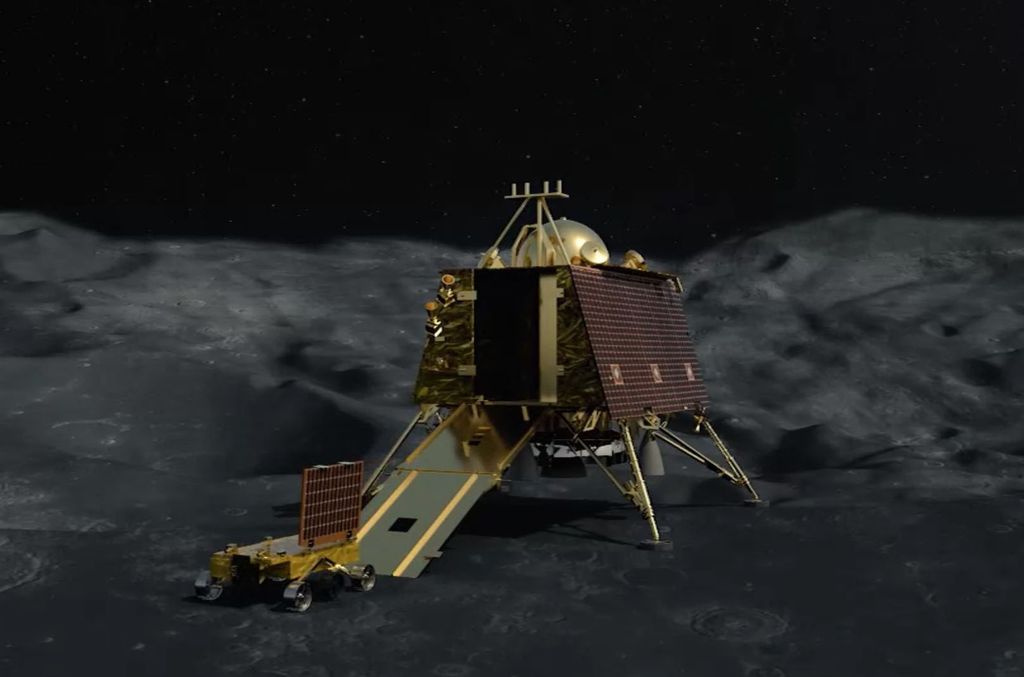 Conceito do lander Vikram, que se chocou contra a superfície lunar em setembro (Imagem: ISRO)