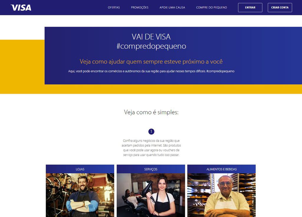 #compredopequeno: ação da Visa para colocar pequenos comerciantes no mapa da internet
