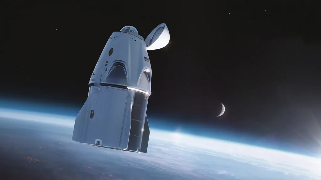 A nave Crew Dragon, da SpaceX, é o principal meio pelo qual a NASA envia astronautas de e para a ISS (Imagem: Reprodução/SpaceX)