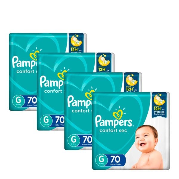 [CUPOM] Kit 4 Pacotes de Fralda Pampers Confort Sec