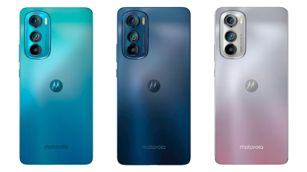 Com construção premium em metal e vidro com três opções de cores, espessura de 6,79 mm, chip Snapdragon 778G Plus e recarga de 33 W (Imagem: Motorola)