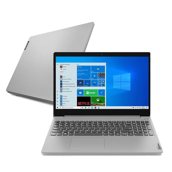 Notebook Lenovo Ultrafino Ideapad 3i Intel Core i5-10210U 8GB 256GB SSD W10 15.6" Prata [APP + CUPOM]