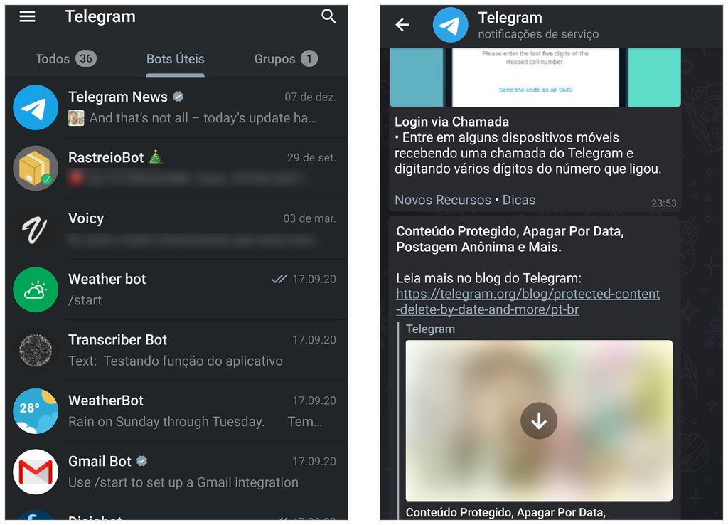 Telegram possui aplicativo para Apple Watch (Captura de tela: André Magalhães)