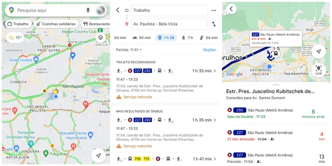 O Google Maps pode te ajudar a traçar planos a, b e c (Captura de tela: Canaltech/Felipe Freitas)