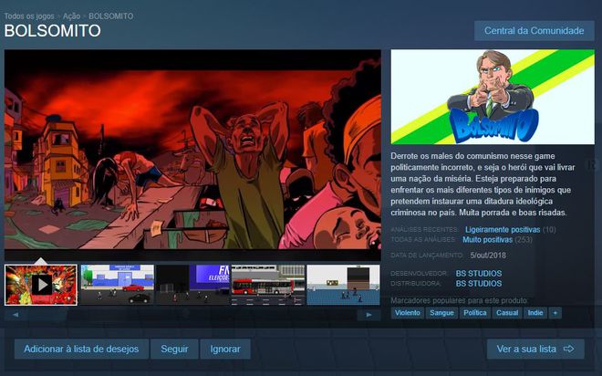 Steam deixa de vender jogo Bolsomito 2K18 após ordem judicial - Informe  Blumenau