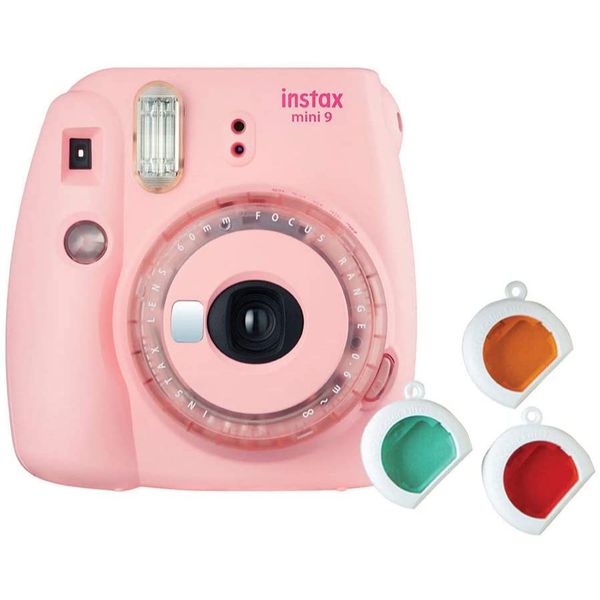 Câmera Instantânea Fujifilm Instax Mini 9 Rosa Chiclé com 3 Filtros Coloridos, Rosa Chiclé