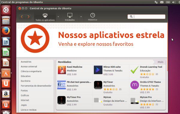 Central de Programas do Ubuntu Linux