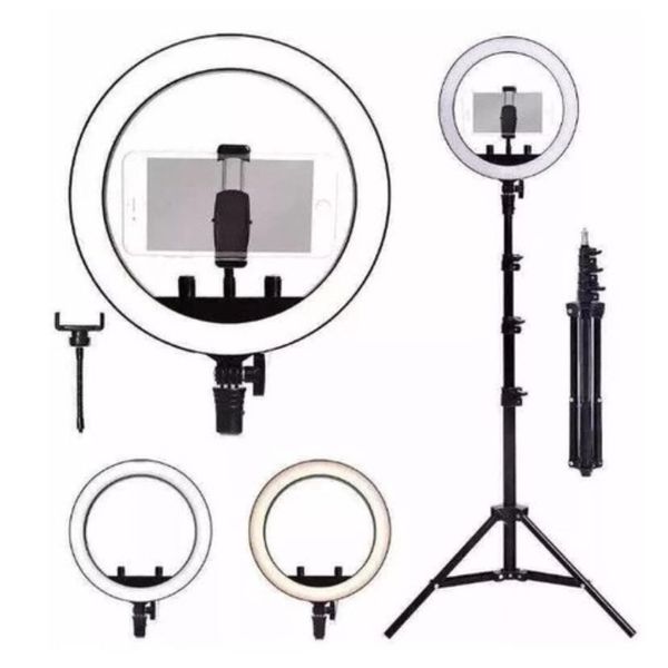 Ring Light 10 c/ Tripé 1,6 m Dimmer Youtuber Selfie Pro Kit Completo
