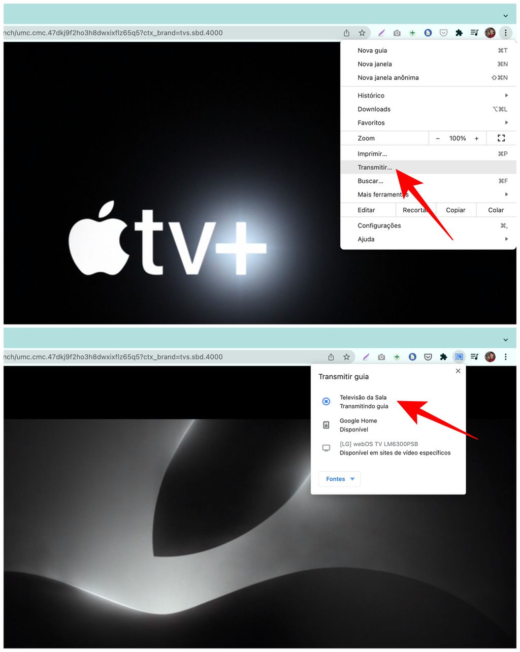 Assista ao Apple TV+ na sua televisão com o Google Chromecast usando o Google Chrome (Captura de tela: Lucas Wetten)