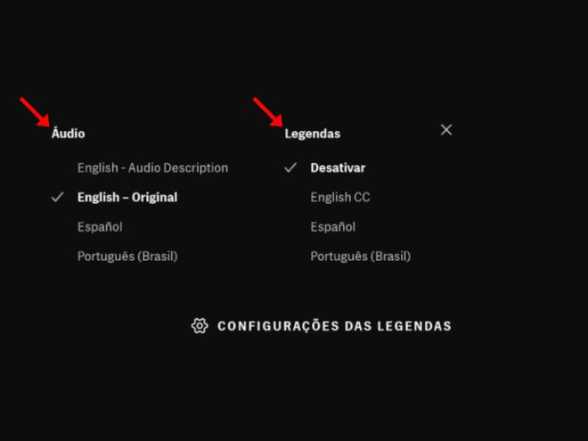 No menu aberto em seguida, selecione o idioma (Captura de tela: Matheus Bigogno)