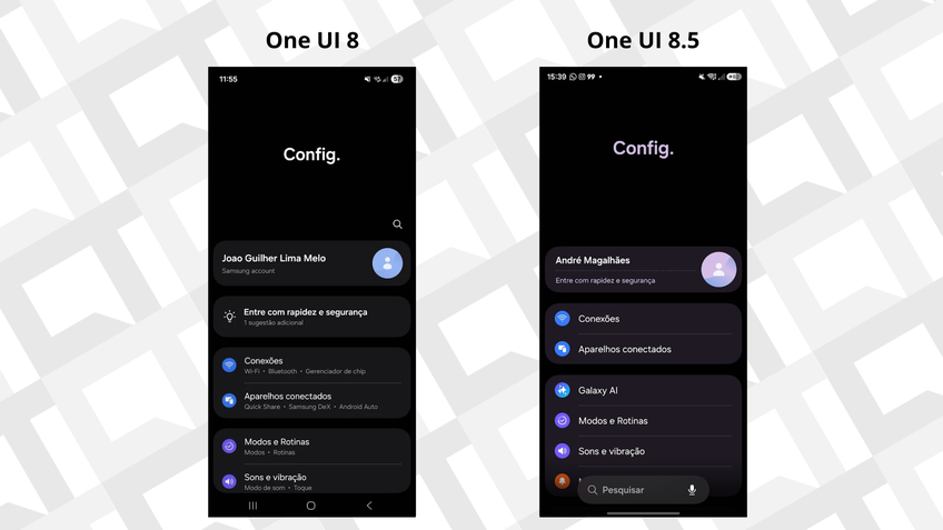 One UI 8 x One UI 8.5