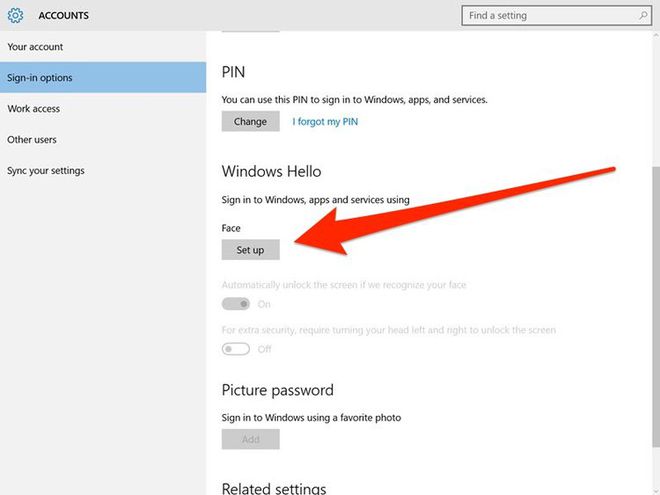 Dispositivo compatível com o Windows Hello (Captura de tela via Business Insider)