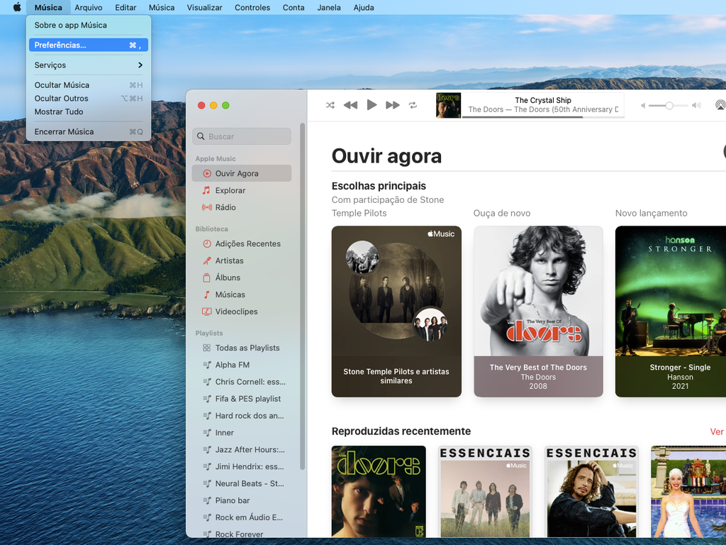 Acesse as preferências do Música no Mac - Captura de tela: Thiago Furquim (Canaltech)