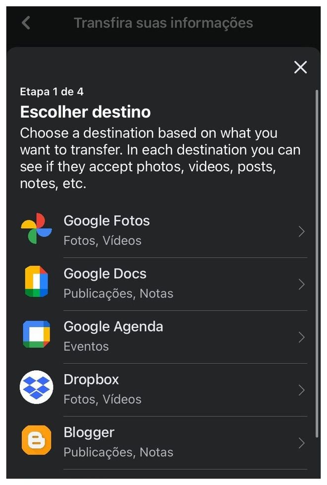 Entre os truques secretos do Facebook, está a transferência de dados para outros apps (Captura de tela: Kris Gaiato)