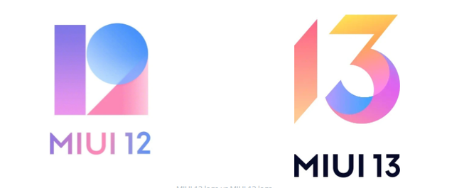 A diferença entre as logos do MIUI 12 e do MIUI 13 (Imagem: Reprodução/Xiaomiui)