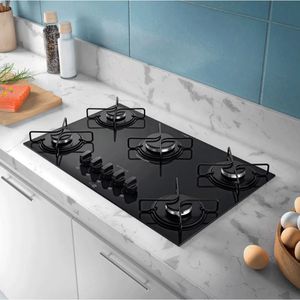Cooktop 5 Bocas a Gás Atlas Agile Up Preto Bivolt