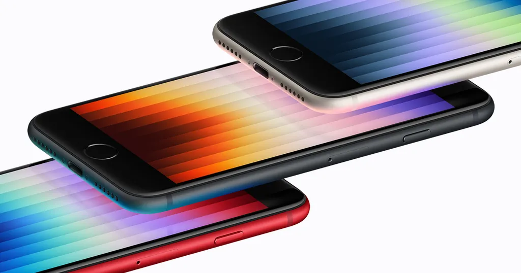 iPhone SE de terceira geração manteve visual de iPhone 8 com tela de 4,7 polegadas e novo chip A15 Bionic com 5G (Imagem: Reprodução/Apple)