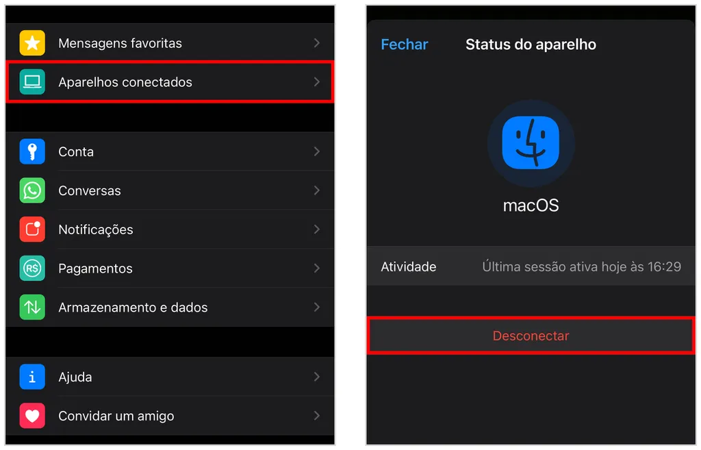 Como desconectar o WhatsApp Web no iPhone (Captura de tela: Caio Carvalho/Canaltech)