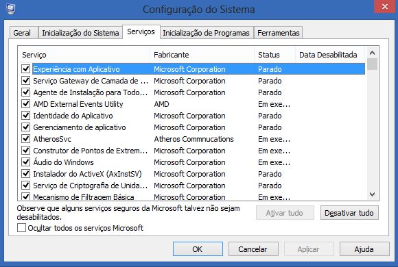 A lista de serviços do Windows é extensa e a desativação de alguns deles só deve ser feita com conhecimento de causa A lista de serviços do Windows é extensa e a desativação de alguns deles só deve ser feita com conhecimento de causa