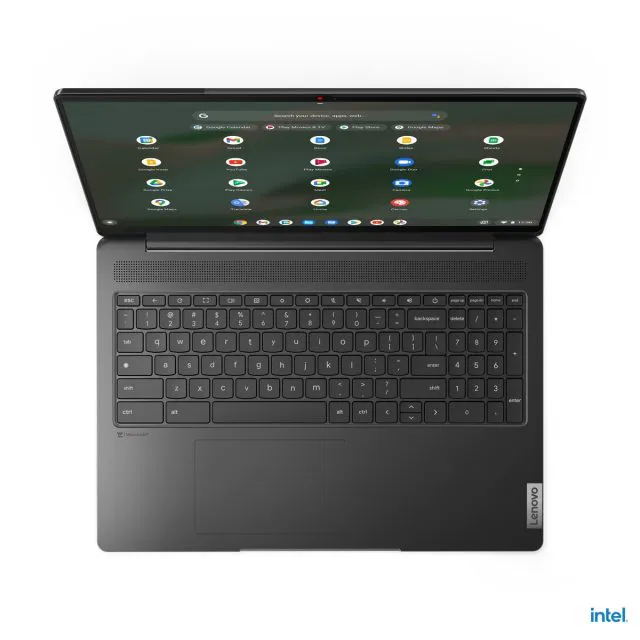 Devido ao tamanho, o IdeaPad 5i Chromebook traz um teclado numérico (Imagem: Divulgação/Lenovo)