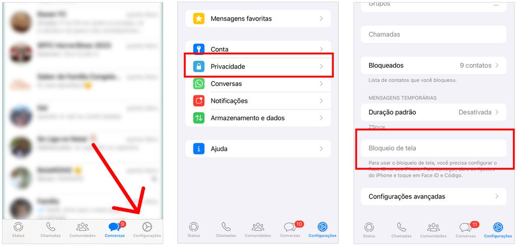 Ative o bloqueio de tela no iOS (Imagem: Captura de tela/André Magalhães/Canaltech)