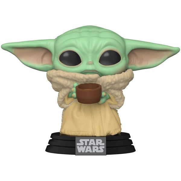 Boneco Star Wars Mandalorian The Child Baby Yoda With Cup Pop Funko 378 - SUIKA