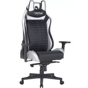 Cadeira Gamer Techni Sport Reclinável Giratória Preta e Prata TS62