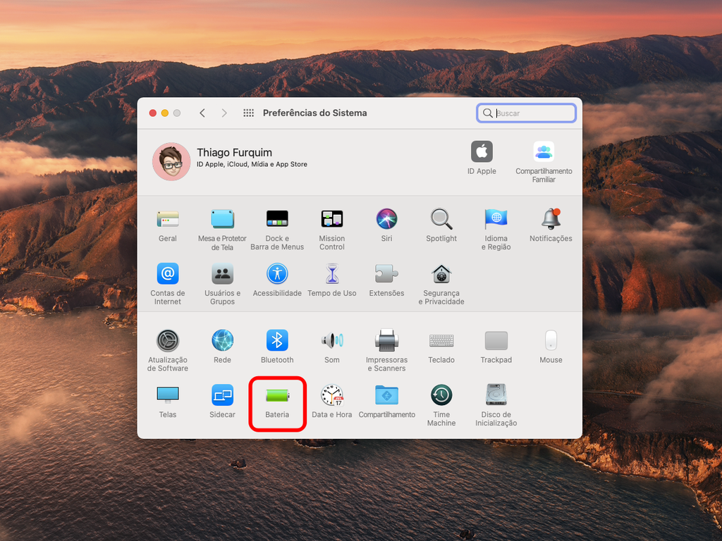 Entre no menu da Bateria nas preferências do macOS - Captura de tela: Thiago Furquim (Canaltech)