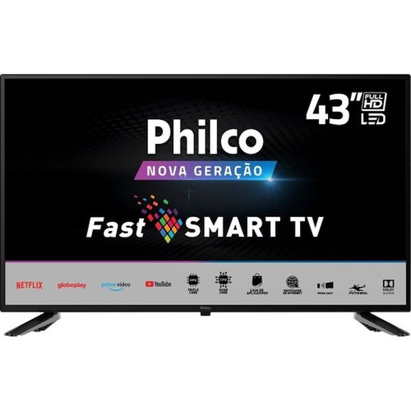 Smart TV LED 43'' Full HD Philco - PTV43E10N5SF com Processador Quad Core, Mídia Cast, Wi-Fi, HDMI e USB