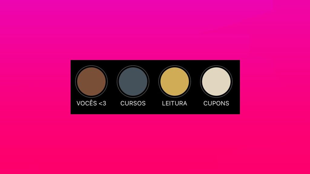 Use cores sólidas de uma única paleta nos destaques do Instagram (Captura de tela: Kris Gaiato)