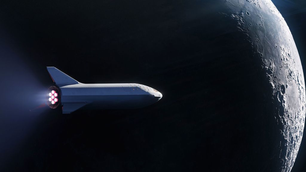 Conceito da nave do sistema Starship (Imagem: SpaceX)
