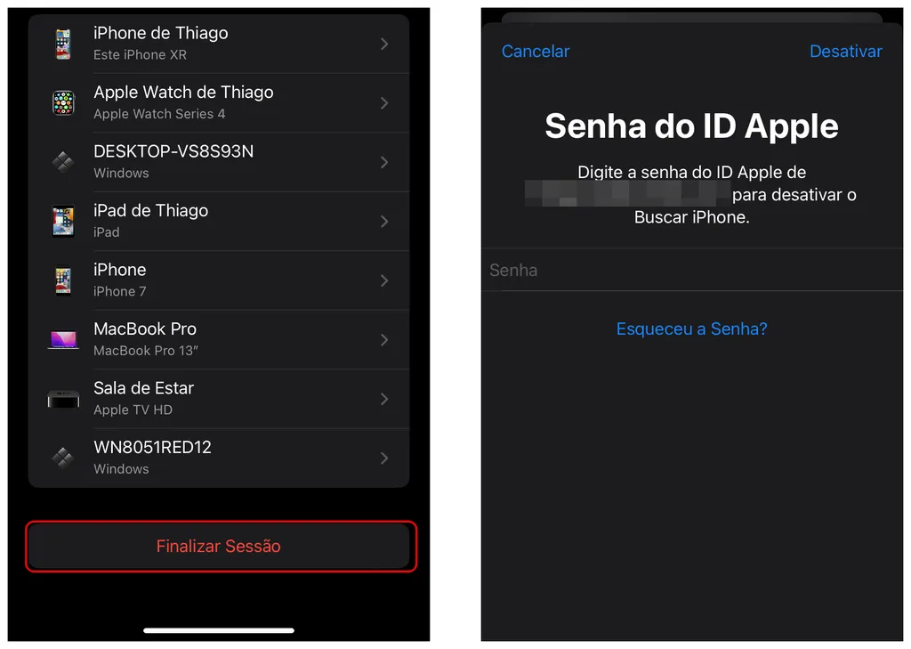 Finalize sessão do ID Apple no seu iPhone antes de vendê-lo (Captura de tela: Thiago Furquim/Canaltech)