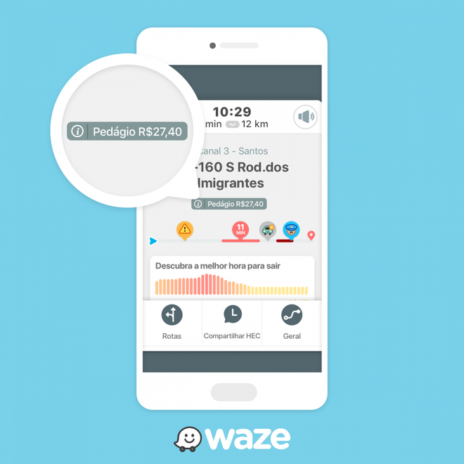 Novo recurso do Waze calcula automaticamente preços dos pedágios