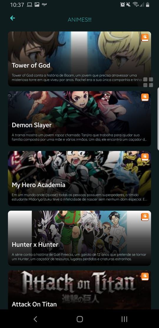 Sugestões de animes já estão disponíveis na plataforma (Captura de tela: Diego Sousa/Canaltech)