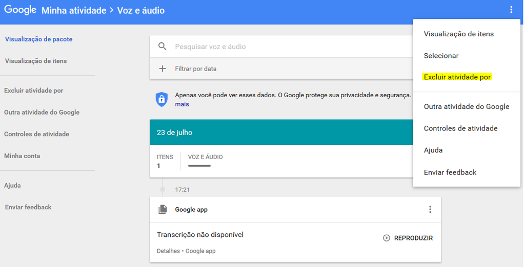 Áudios Google Áudios Google