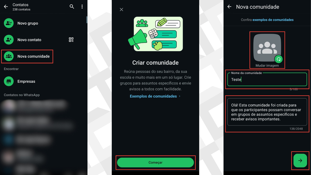 Passos para criar uma comunidade no WhatsApp