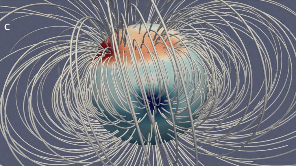 Esse é o campo magnético "diferentão" de Júpiter (Imagem: Nature)