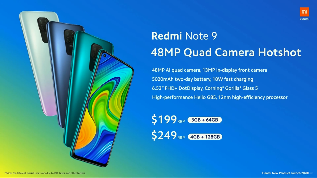 Redmi Note 9 foi anunciado na semana passada já com o Helio G85 (Foto: Reprodução/Xiaomi)