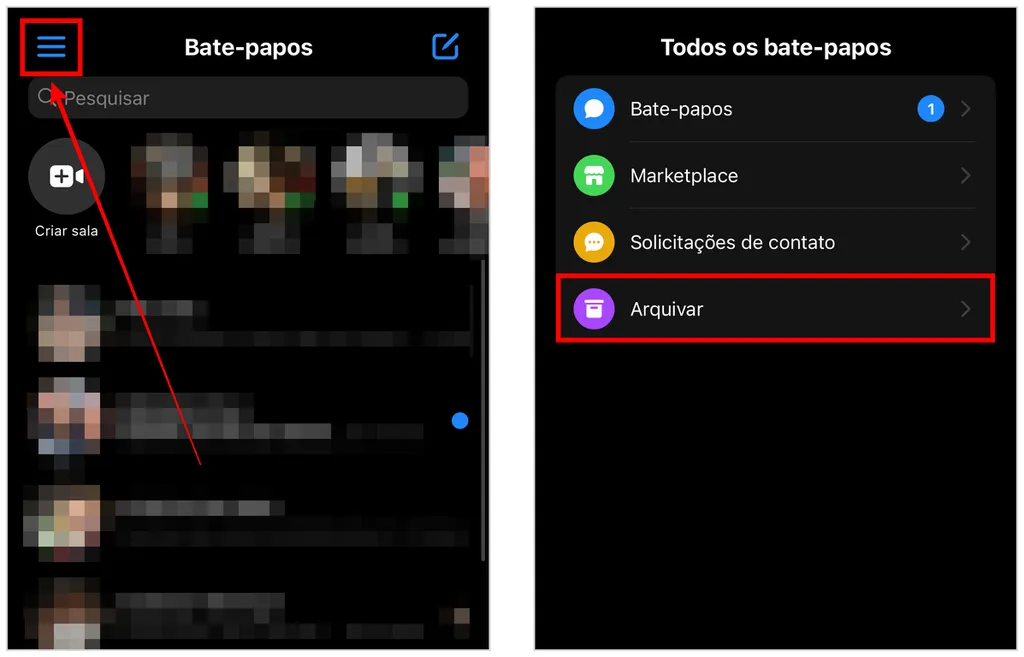 Como ver conversas arquivadas do Messenger no celular (Captura de tela: Caio Carvalho)