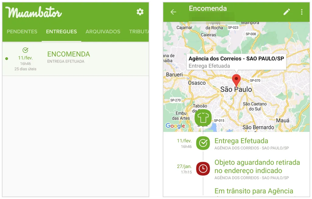 Muambator tem versões para PC e celular para rastreamento dos Correios (Captura de tela: Caio Carvalho)