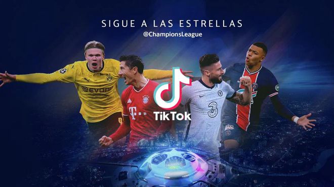 O TikTok terá gols, entrevistas e conteúdos complementares da Champions League (Imagem: Reprodução/UEFA)