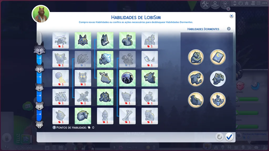Em The Sims 4 LobiSims, as criaturas desenvolvem habilidades (Imagem: Captura de tela/Nathan Vieira/Canaltech)